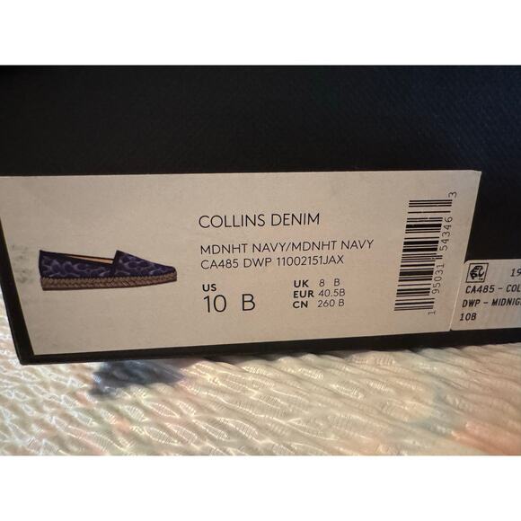 COACH Collins Denim Espadrille Flat Midnight Navy Size 10 - Picture 8 of 13